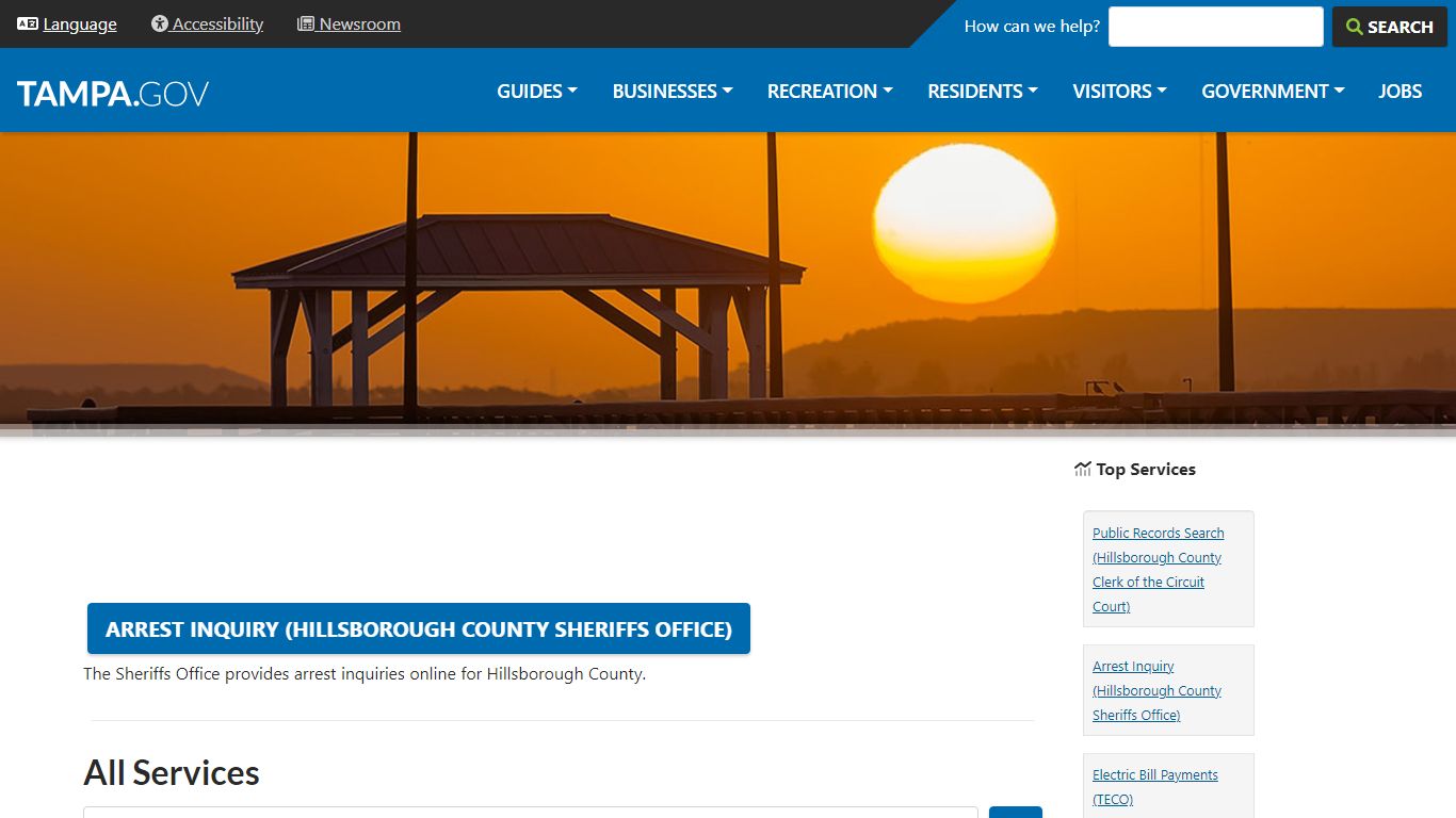 Arrest Inquiry (Hillsborough County Sheriffs Office) - City of Tampa